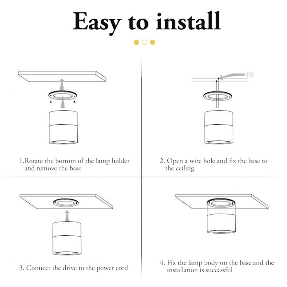 LED Spot Light Focus Ceiling Spotlight Foldable Surface Mounted Downlights Adjustable Angle Indoor Lighting for Home Shop Window