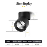 LED Spot Light Focus Ceiling Spotlight Foldable Surface Mounted Downlights Adjustable Angle Indoor Lighting for Home Shop Window