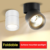 LED Spot Light Focus Ceiling Spotlight Foldable Surface Mounted Downlights Adjustable Angle Indoor Lighting for Home Shop Window