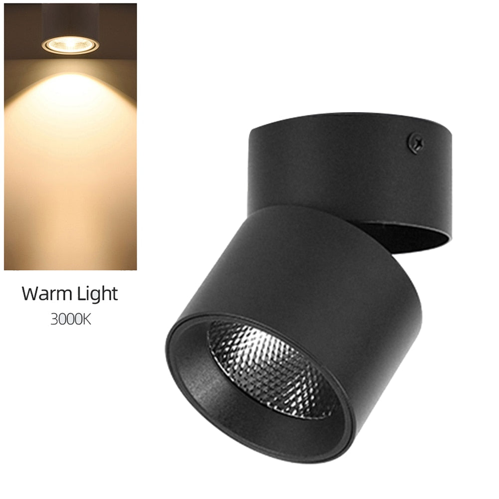 LED Spot Light Focus Ceiling Spotlight Foldable Surface Mounted Downlights Adjustable Angle Indoor Lighting for Home Shop Window