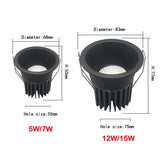 Dimmable  Anti-Glare Recessed Downlights Light 5W 7W 12W 15W Led Ceiling Spot Ac220v AC110V  Lights for Living Room Hotel