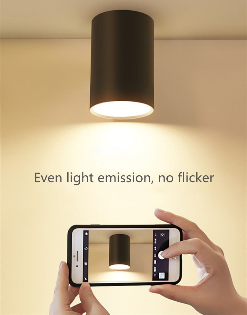 Dimmable Surface Mounted Aluminum LED Downlights 7W 9W 12W 15W 18W 24W Chip COB Ceiling Spot Lights AC85~265V home renovation