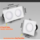 Dimming square hole LED downlight ceiling light 5w 7w 10w 20w 110v/220v ceiling anti-fog light household lighting