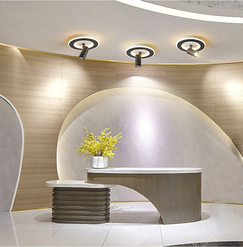 Tinlaibor Corridor led Downlights Washroom Cloakroom Aisle Wall Spot lamp Rotate Hall Entrance Stair lamp Downlight 20W 12W