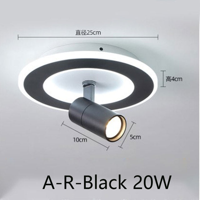 Tinlaibor Corridor led Downlights Washroom Cloakroom Aisle Wall Spot lamp Rotate Hall Entrance Stair lamp Downlight 20W 12W