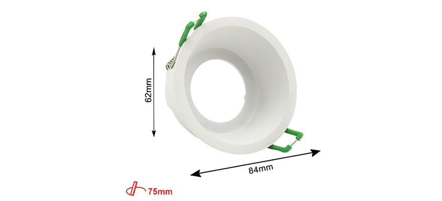  Round Deep Concave Single Ring Downlight LED Bulb Replaceable MR16 GU5.3/GU10 12V 85V-265V 75mm Hole Ceiling Spot Light