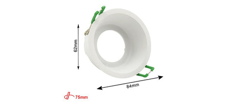  Round Deep Concave Single Ring Downlight LED Bulb Replaceable MR16 GU5.3/GU10 12V 85V-265V 75mm Hole Ceiling Spot Light