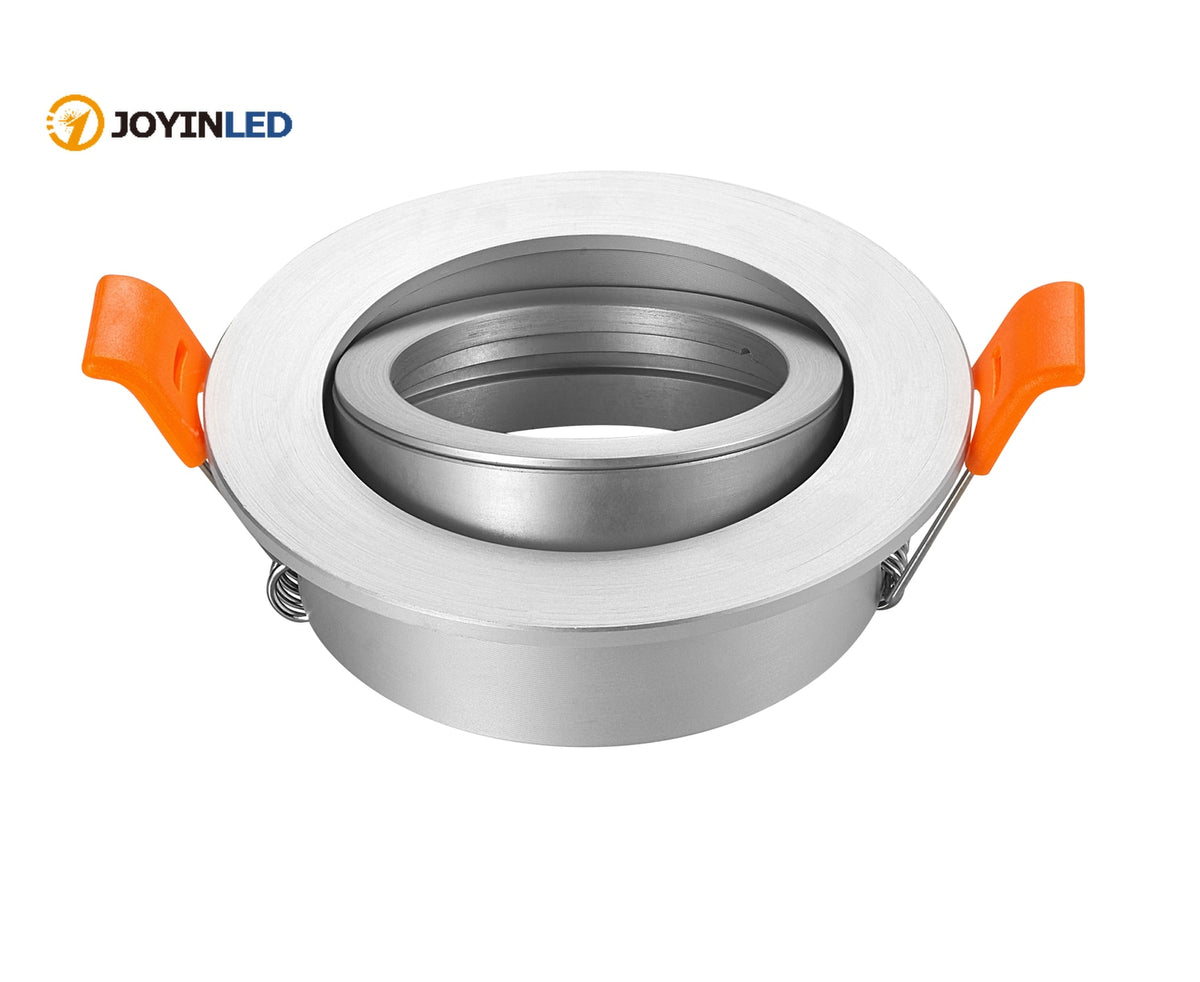 Round Surfaced Mounted Silver Aluminum GU10 MR16 Lamp Holder Spot Light Fixture Frame LED Ceiling Downlight Fitting For Room