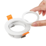 Round Surfaced Mounted Silver Aluminum GU10 MR16 Lamp Holder Spot Light Fixture Frame LED Ceiling Downlight Fitting For Room