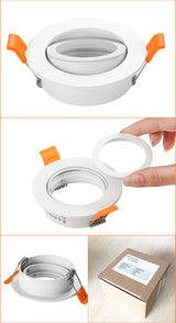 Round Surfaced Mounted Silver Aluminum GU10 MR16 Lamp Holder Spot Light Fixture Frame LED Ceiling Downlight Fitting For Room