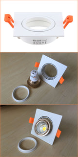 Round Surfaced Mounted Silver Aluminum GU10 MR16 Lamp Holder Spot Light Fixture Frame LED Ceiling Downlight Fitting For Room