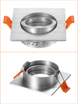 Round Surfaced Mounted Silver Aluminum GU10 MR16 Lamp Holder Spot Light Fixture Frame LED Ceiling Downlight Fitting For Room