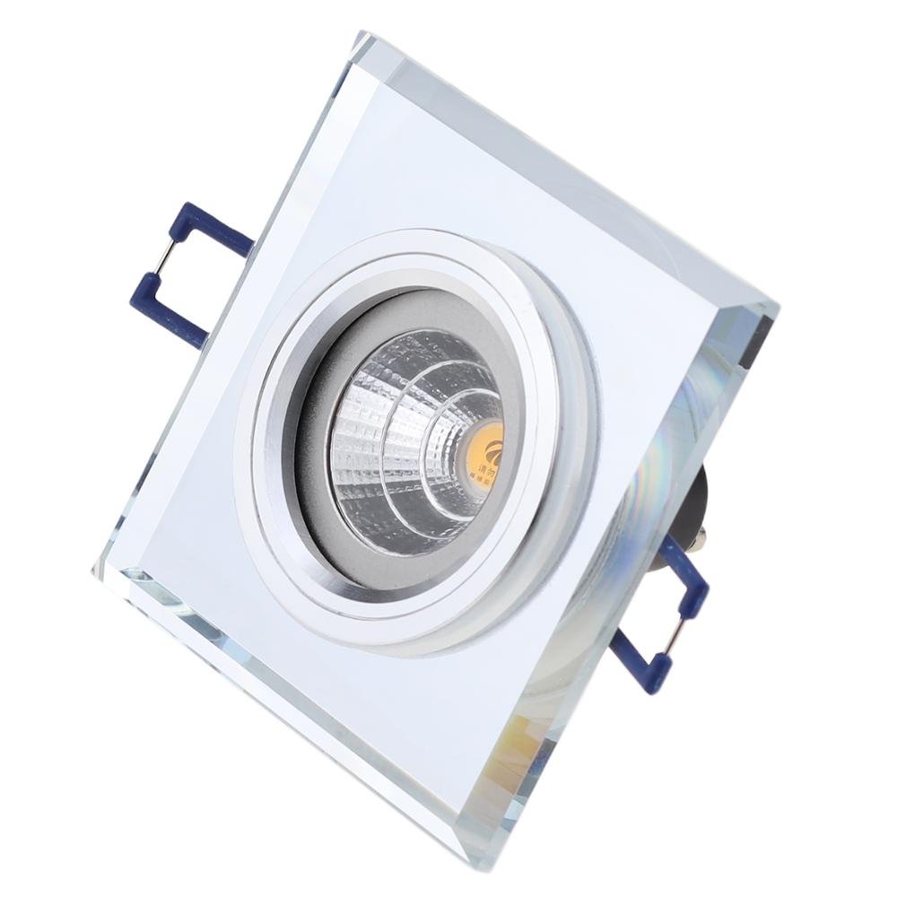 Recessed Ceiling MR16 Crystal Glass Lighting Fixture Square GU10 Downlight Housing