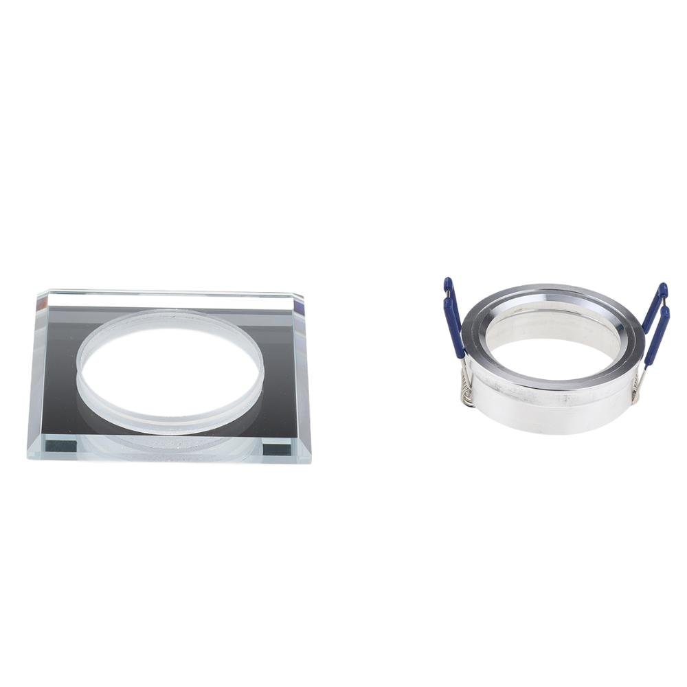 Recessed Ceiling MR16 Crystal Glass Lighting Fixture Square GU10 Downlight Housing