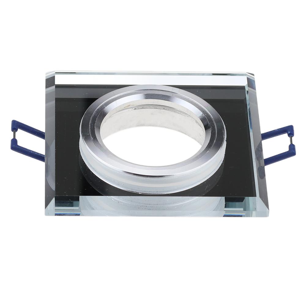 Recessed Ceiling MR16 Crystal Glass Lighting Fixture Square GU10 Downlight Housing