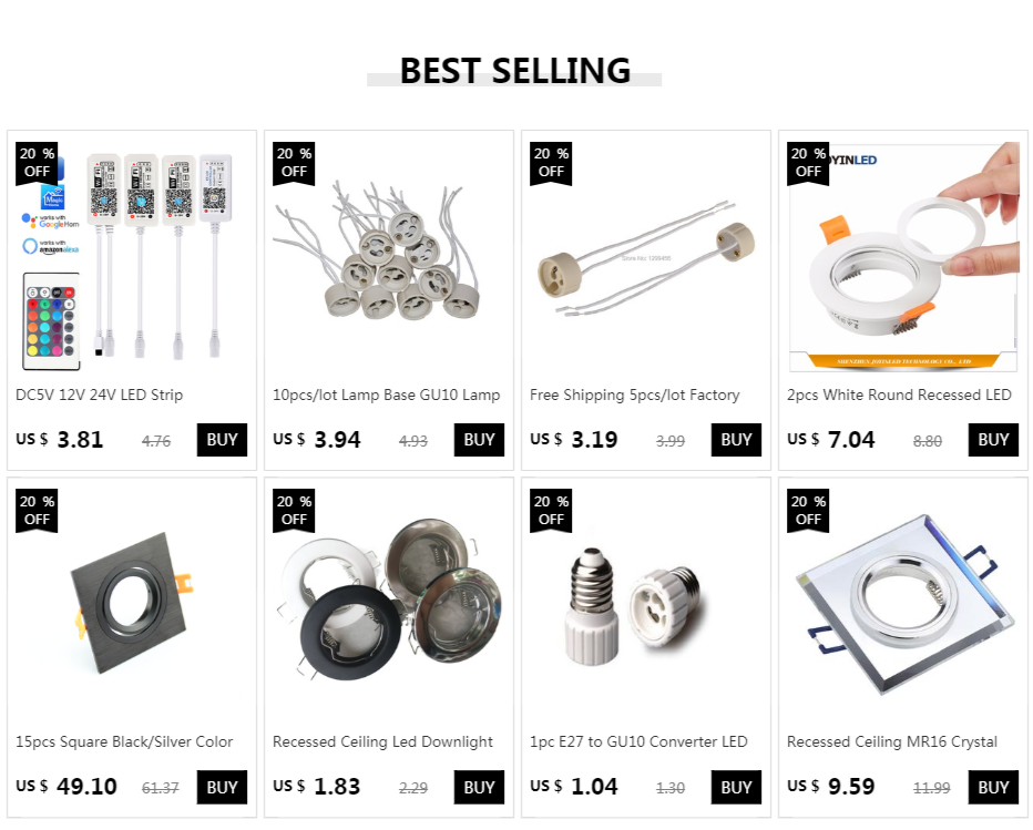 Recessed Ceiling MR16 Crystal Glass Lighting Fixture Square GU10 Downlight Housing