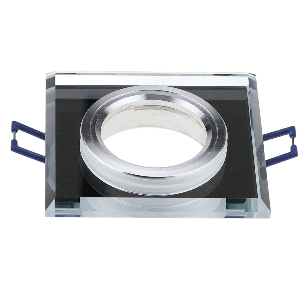 Recessed Ceiling MR16 Crystal Glass Lighting Fixture Square GU10 Downlight Housing