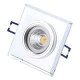 Recessed Ceiling MR16 Crystal Glass Lighting Fixture Square GU10 Downlight Housing