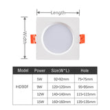 Dimmable SMD Recessed Led AC110/220V Downlight Square  2835 Spotlight 18W 24W 30W AC85-265V Ceiling Lamp For Indoor Lighting