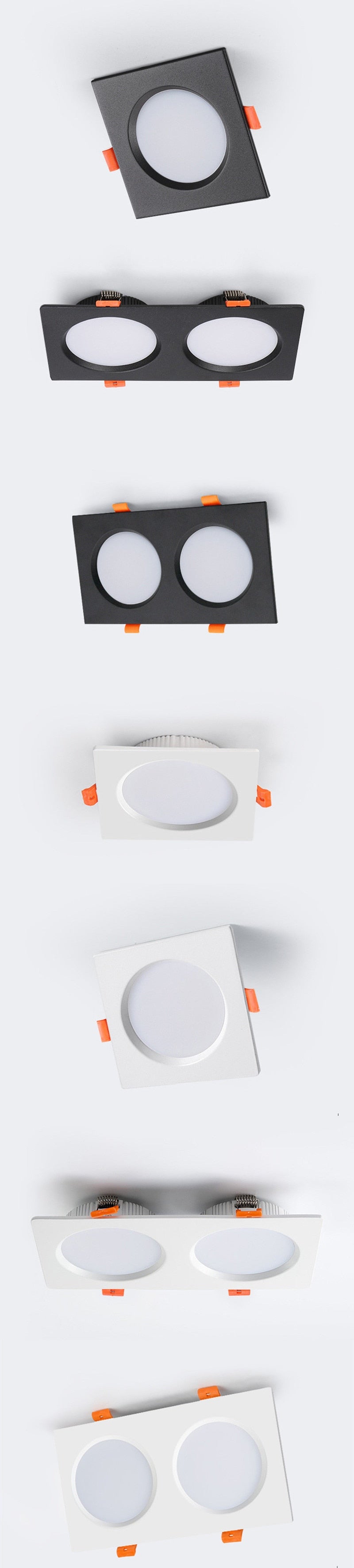 Dimmable SMD Recessed Led AC110/220V Downlight Square  2835 Spotlight 18W 24W 30W AC85-265V Ceiling Lamp For Indoor Lighting