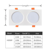 Dimmable SMD Recessed Led AC110/220V Downlight Square  2835 Spotlight 18W 24W 30W AC85-265V Ceiling Lamp For Indoor Lighting
