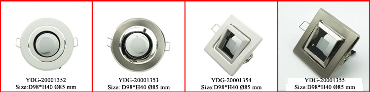 Recessed Ceiling MR16 Crystal Glass Lighting Fixture Square GU10 Downlight Housing