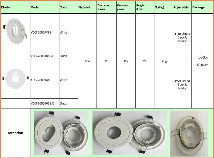 led GU10 fixture Adjustable led Ceiling Spot Light MR16 light bases Fitting Ovel Metal Holder Frame Replaceable Downlights