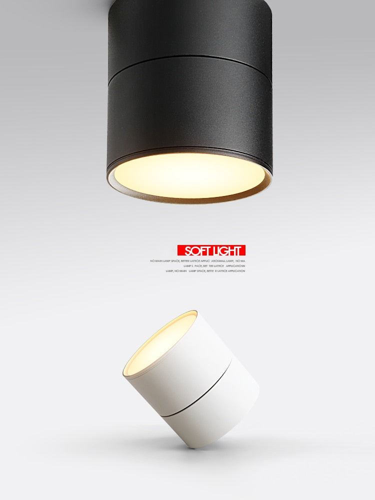 Dimmable and rotatable folding ceiling light 7W 12W 18W AC85V-285V LED surface mounted downlight astigmatism track light