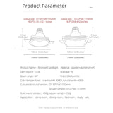 Aisilan led square round borderless recessed downlight embedded gypsum lamp ceiling spotlight for household living room aisle