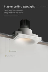 Aisilan led square round borderless recessed downlight embedded gypsum lamp ceiling spotlight for household living room aisle