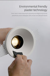 Aisilan led square round borderless recessed downlight embedded gypsum lamp ceiling spotlight for household living room aisle