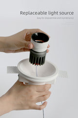 Aisilan led square round borderless recessed downlight embedded gypsum lamp ceiling spotlight for household living room aisle