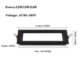 LED panel recessed downlight 12W 18W 24W square LED downlight super bright energy saving AC110V 220V home indoor lighting