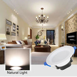 3 Color Dimmable Round Led Recessed Ceiling Panel Light Led 1/10 Pack 220V 7W Downlight Fixture Lamp Ceiling Lamp
