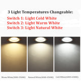  New Three Light Temperatures Anti Glare Recessed Downlight 7W 10W 12W 15W Round LED Ceiling Downlight Pic Background