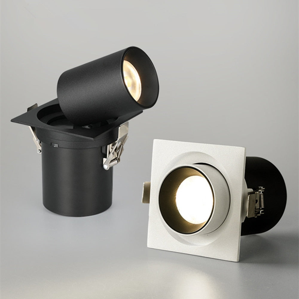 DBF Square Angle Adjust Stretchable LED COB Recessed Downlight 7W 10W 12W LED Ceiling Spot Light Kitchen Living room Indoor