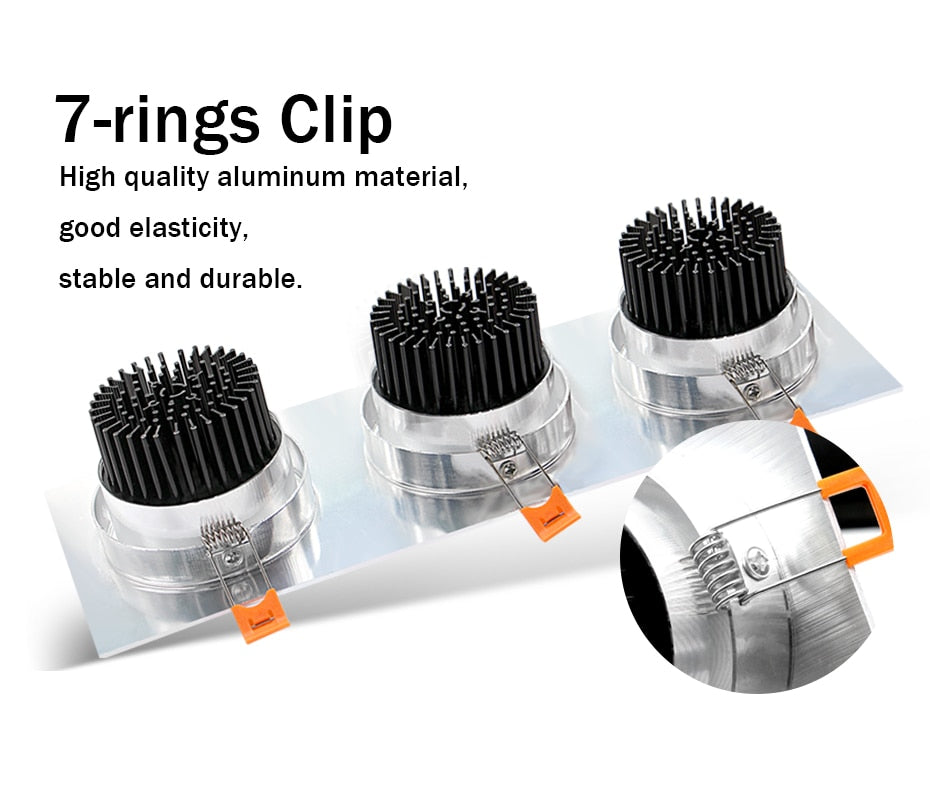 DBF High CRI 3 Heads Square LED Recessed Downlight Dimmable 15W 21W 30W 36W Ceiling Spot Light 3000K/4000K/6000K Home Decoration