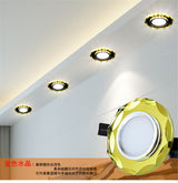 European Luxury Crystal Gold Black White Led Downlight For Living Room Corridor 6 8Cm Hole Home Indoor Lighting Recessed Lamp