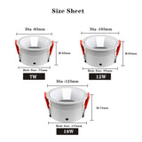 Led Downlights 220v 110v Dimmable Anti Glare Led Ceiling Lamp 7W 12W 18W Recessed led lamp Round Led Light LED Spot Lighting