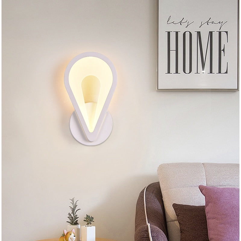 Simple Bedroom Lighting Nordic 220V 8W LED Acrylic Wall Lamp Modern Creative Bedroom Beside Lamp