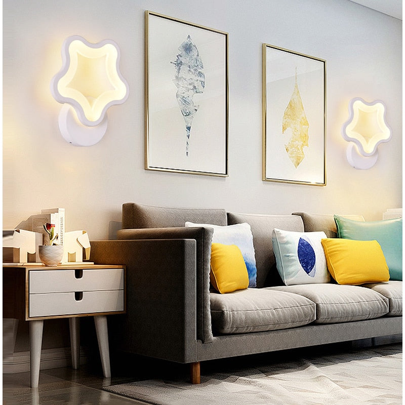 Simple Bedroom Lighting Nordic 220V 8W LED Acrylic Wall Lamp Modern Creative Bedroom Beside Lamp