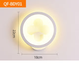 Simple Bedroom Lighting Nordic 220V 8W LED Acrylic Wall Lamp Modern Creative Bedroom Beside Lamp