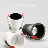 Dimmable LED Downlight ac110-240V Anti glare COB 5W 7W 9W Recessed Led ceiling lamp MINI Spotlights Bulbs Indoor Lighting