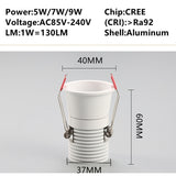 Dimmable LED Downlight ac110-240V Anti glare COB 5W 7W 9W Recessed Led ceiling lamp MINI Spotlights Bulbs Indoor Lighting