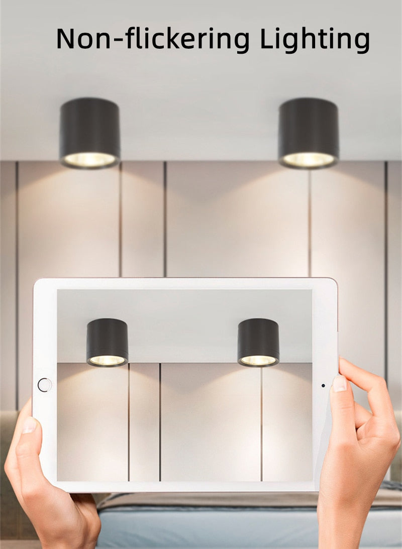 Waterproof IP65 LED Ceiling Downlights Surface Mounted Outdoor Bathroom 7W 12W 18W Toilet Kitchen Cylinder Spot Lighting Fixture