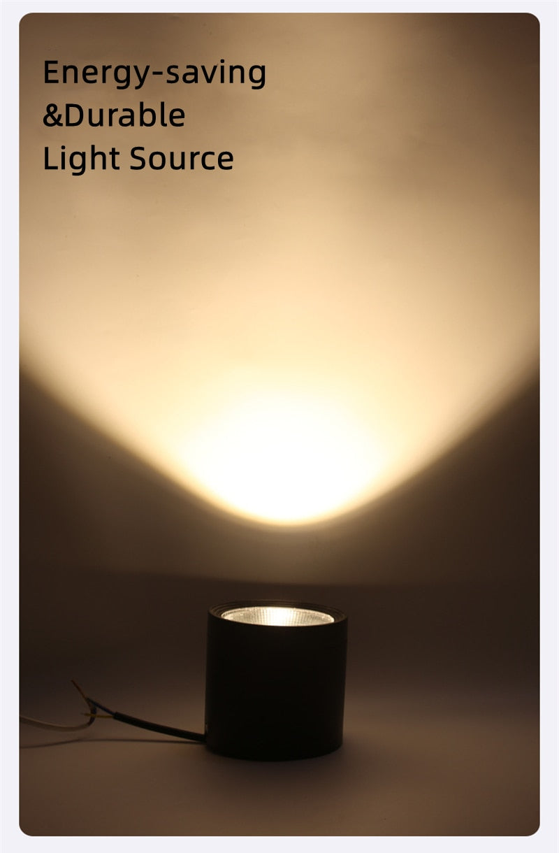 Waterproof IP65 LED Ceiling Downlights Surface Mounted Outdoor Bathroom 7W 12W 18W Toilet Kitchen Cylinder Spot Lighting Fixture