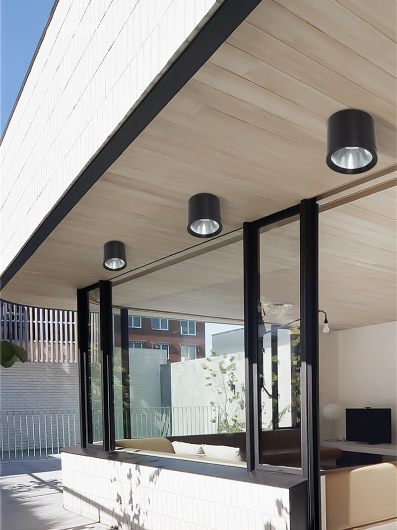 Waterproof IP65 LED Ceiling Downlights Surface Mounted Outdoor Bathroom 7W 12W 18W Toilet Kitchen Cylinder Spot Lighting Fixture