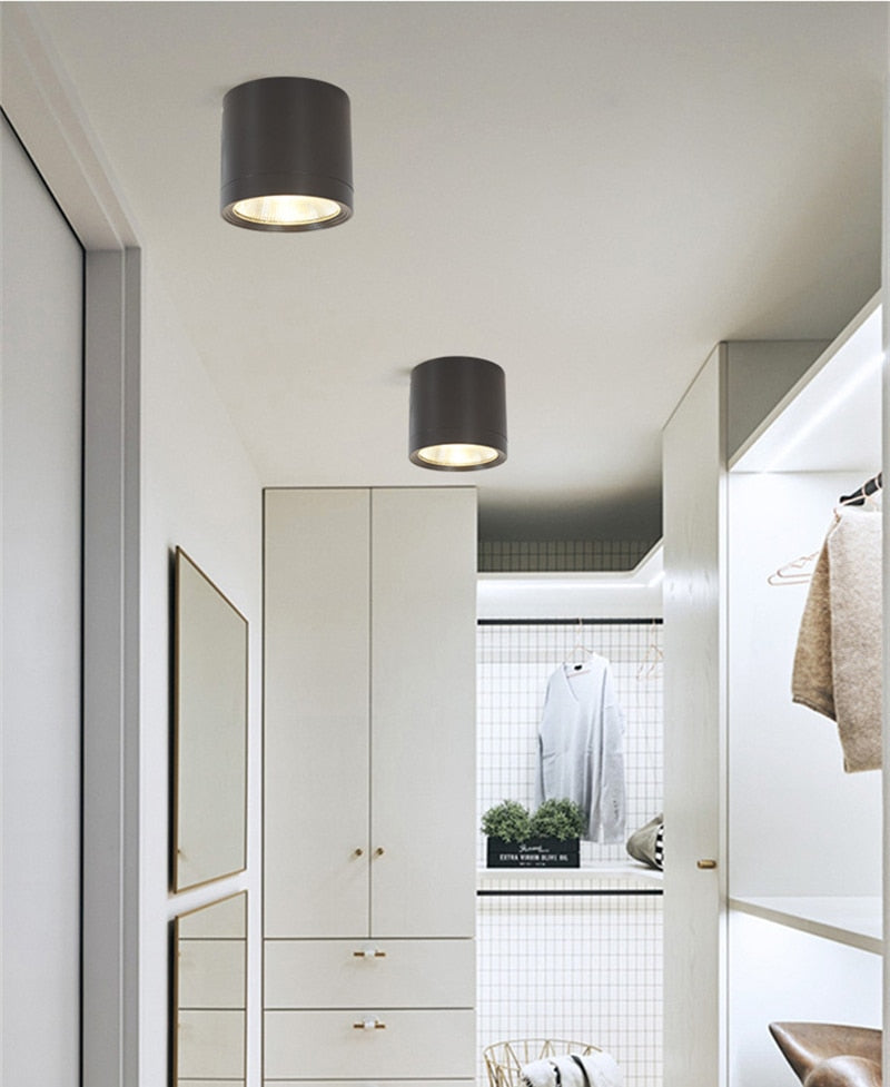 Waterproof IP65 LED Ceiling Downlights Surface Mounted Outdoor Bathroom 7W 12W 18W Toilet Kitchen Cylinder Spot Lighting Fixture