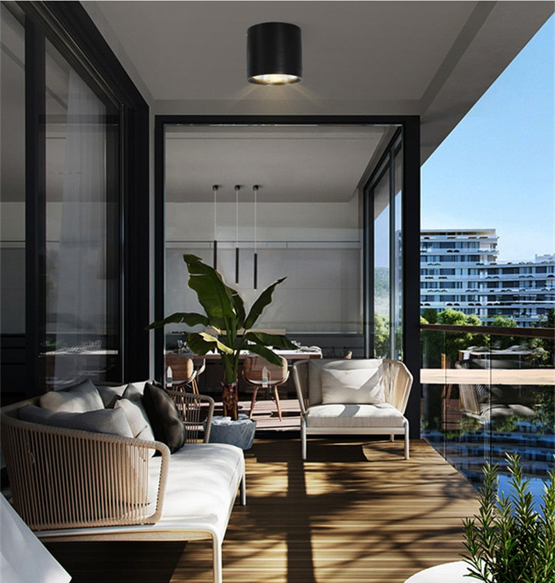 Waterproof IP65 LED Ceiling Downlights Surface Mounted Outdoor Bathroom 7W 12W 18W Toilet Kitchen Cylinder Spot Lighting Fixture