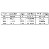 Driverless LED Recessed Downlight SMD 2835 5W 9W 12W 18W AC220V LED Ceiling Spot light Bedroom Indoor Lighting